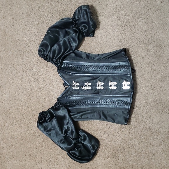 Gothicxo Black Corset Goth Emo Punk Metal Clasps Size XL Steampunk Gothic xo - Picture 2 of 11